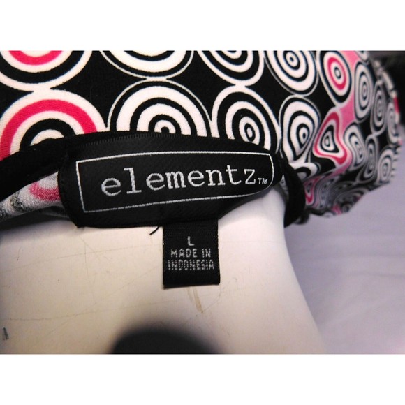 Elementz Ladies  Large Floral Blouse Top, Deep V- Neckline w/ insert, 3/4 Sleeve - Picture 5 of 5